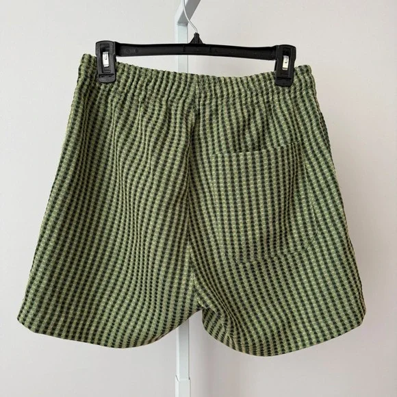 Shades of Grey by Micah Cohen sz S Womens Small Green Gingham Textured Shorts - Picture 7 of 7